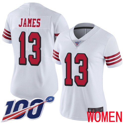 San Francisco 49ers Limited White Women Richie James NFL Jersey 13 100th Season Rush Vapor Untouchable